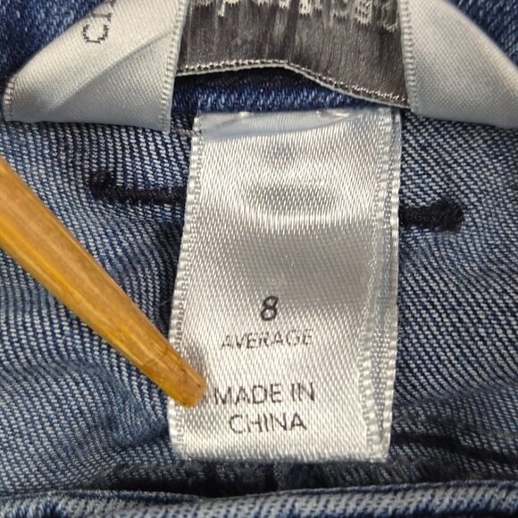 Christopher & Banks Boho‎ Trim Cropped Jeans Sz 8 Festival Raw Hem Denim - Picture 5 of 12